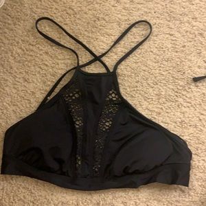 black halter bikini top